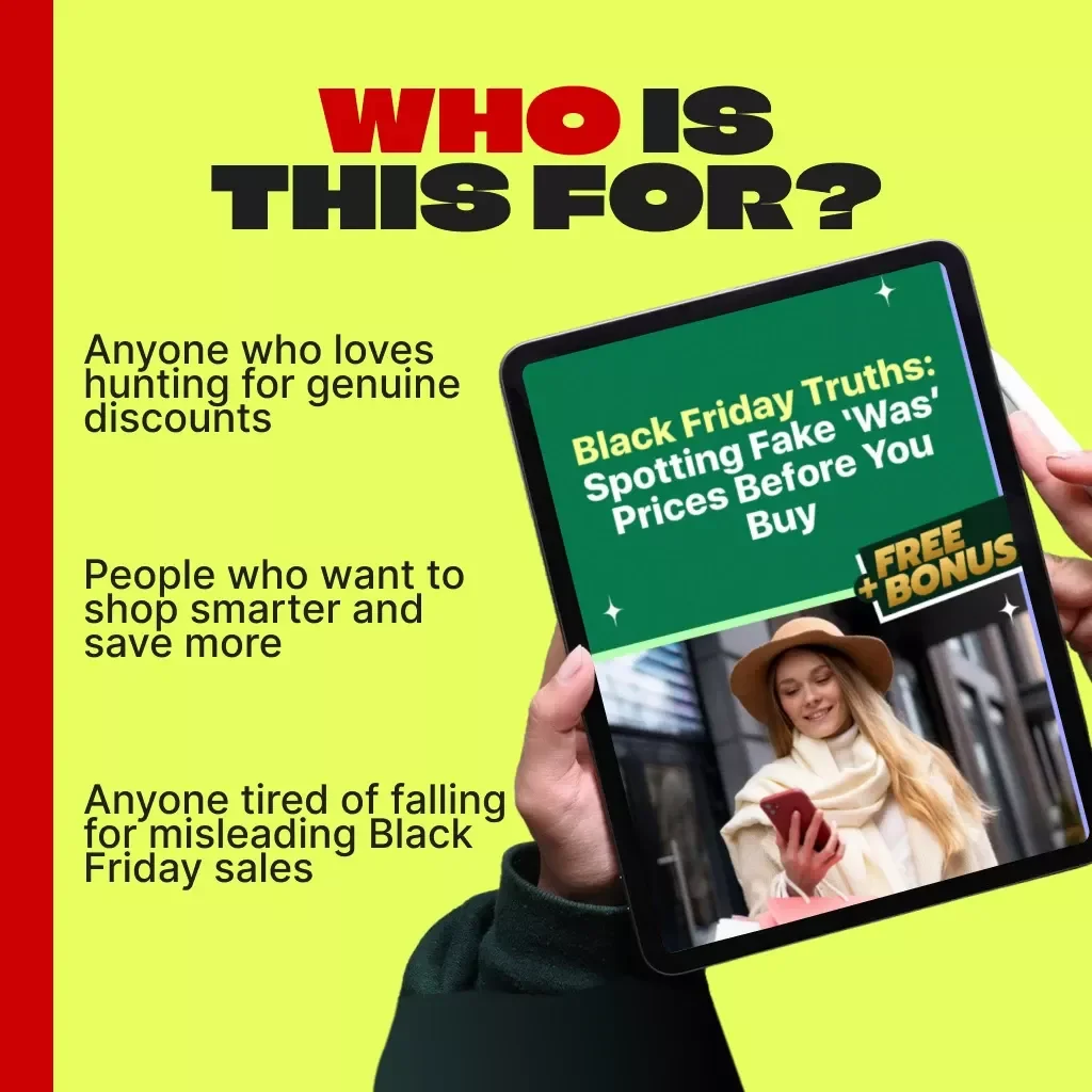 Black Friday Truths: Spotting Fake ‘Was’ Prices Before You Buy | Digital Download eBook | Smart Shopper’s Guide to Real Discounts, Price History Tools & AI Shopping Strategies