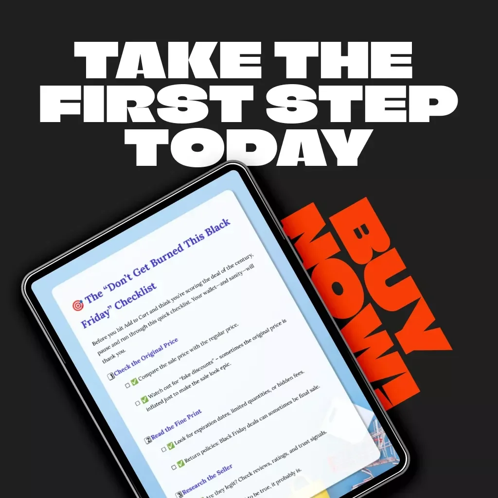 The “Don’t Get Burned This Black Friday” Checklist | Digital Download Guide for Smart Shoppers | What to Check Before Trusting a Black Friday Sale | Printable Shopping Safety List & eBook
