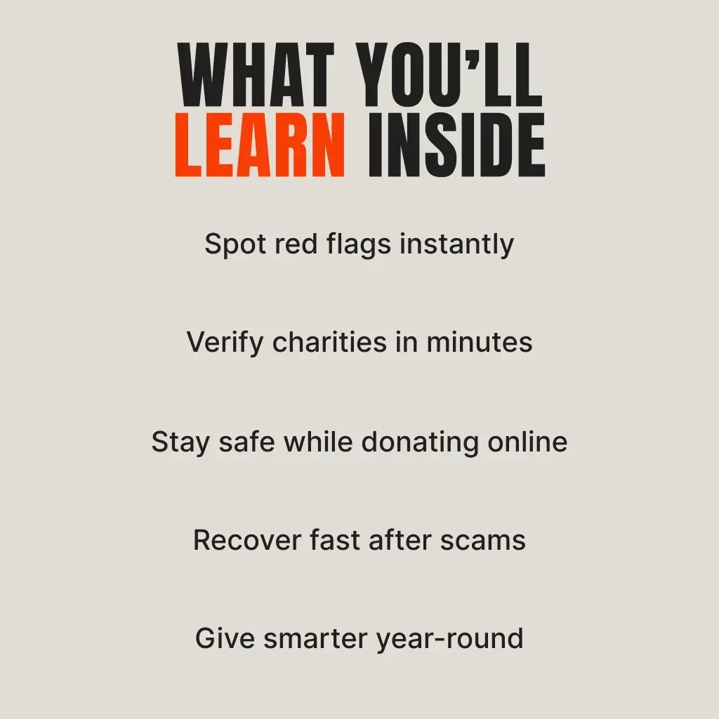 Avoiding Fake Charity Scams | How to Avoid Fake Charity Scams eBook | Digital Download Guide for Safe Giving During Black Friday and Holiday Season