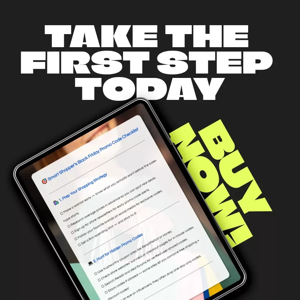 Smart Shopper’s Black Friday Promo Code Checklist | Digital Download | Printable Tips for Using Promo Codes on Black Friday | Money-Saving Holiday Shopping Guide