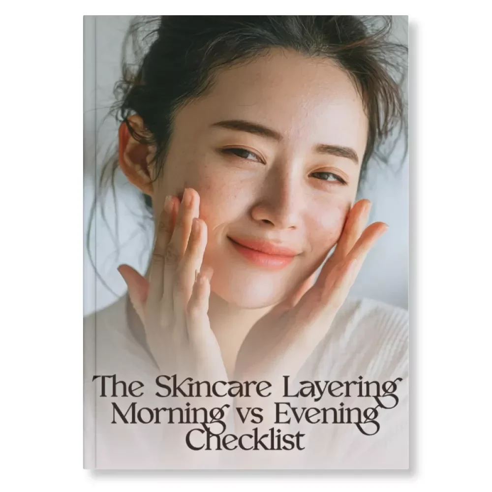 The Skincare Layering Morning vs Evening Checklist | How to Layer Skincare Products in Morning vs Evening | Printable Routine Guide for Glowing Skin