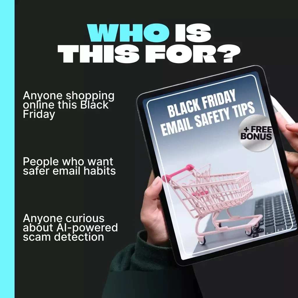 Black Friday Email Safety Tips Guide | How to Avoid Phishing Emails on Black Friday | Digital Download Cybersecurity eBook for Safe Online Shopping