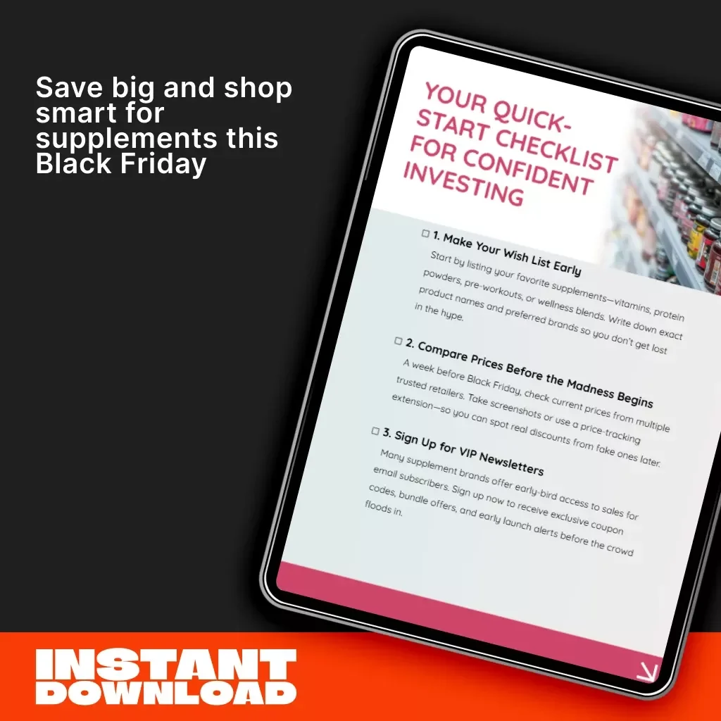 Black Friday Supplement Saver’s Checklist | Digital Download Guide for Smart Shoppers | How to Get the Best Deals on Supplements During Black Friday