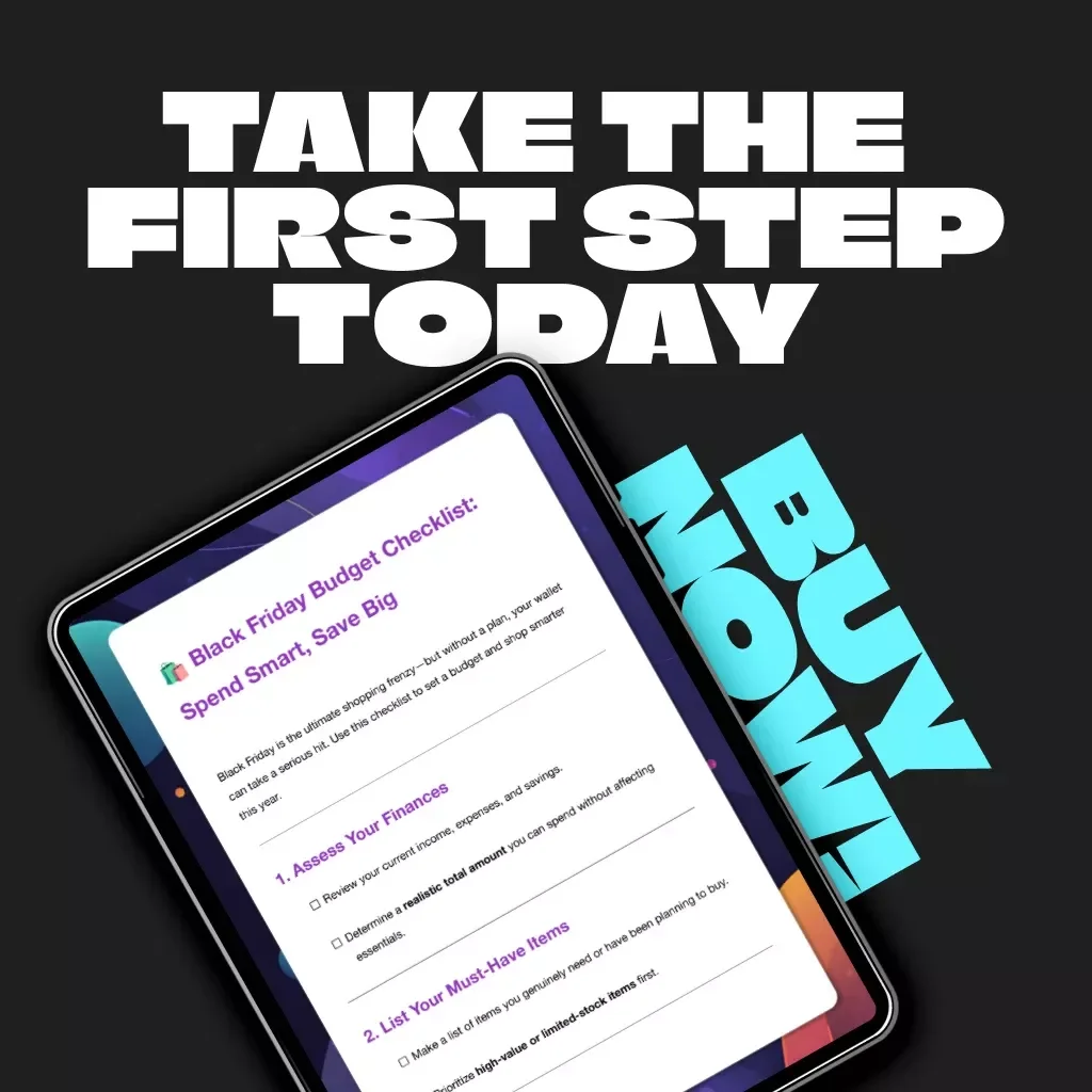Black Friday Budget Checklist: Spend Smart, Save Big | Printable Guide & Digital Download for Smart Holiday Shopping | How to Set a Black Friday Budget