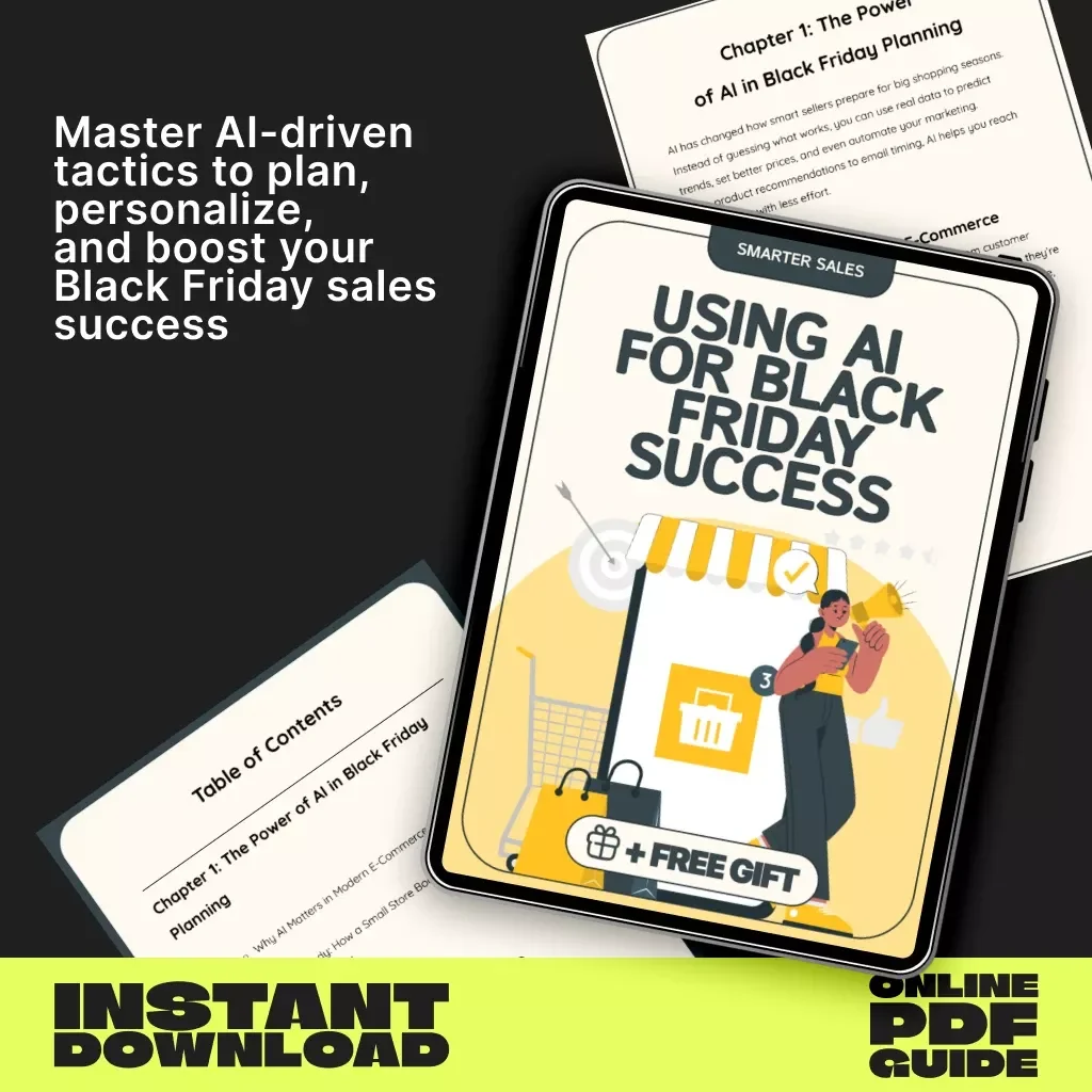 Smarter Sales: Using AI for Black Friday Success | Digital Guide for E-Commerce Owners | Learn the Best Ways to Integrate AI into Your Black Friday Strategy for More Sales