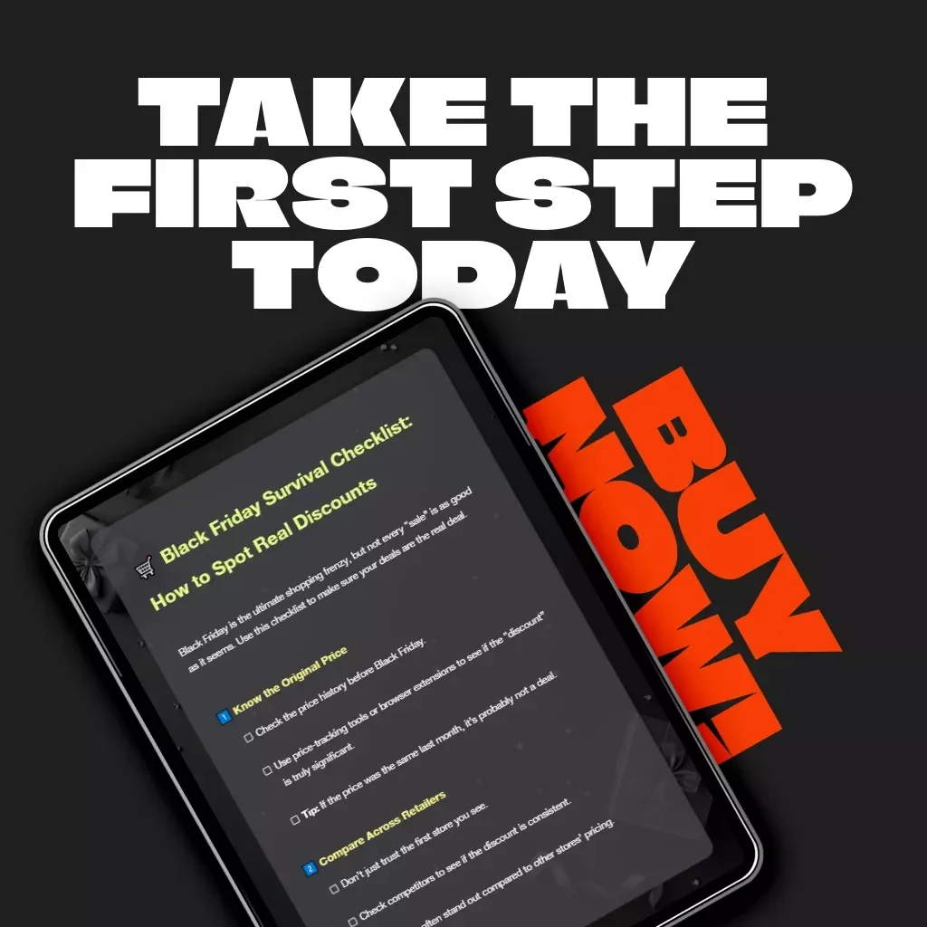 Black Friday Survival Checklist: How to Spot Real Discounts | Smart Shopping Guide for Savvy Buyers | Digital Download eBook & Printable Checklist | Learn How to Spot Real Discounts Like a Pro