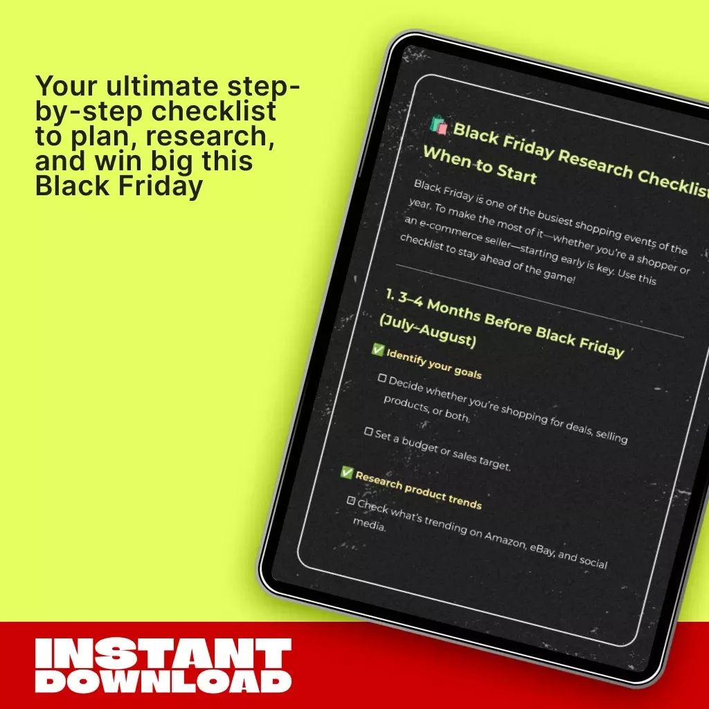 Black Friday Research Checklist: When to Start | Ultimate Digital Download for Smart Shoppers & Sellers | Plan Your Black Friday Strategy Early