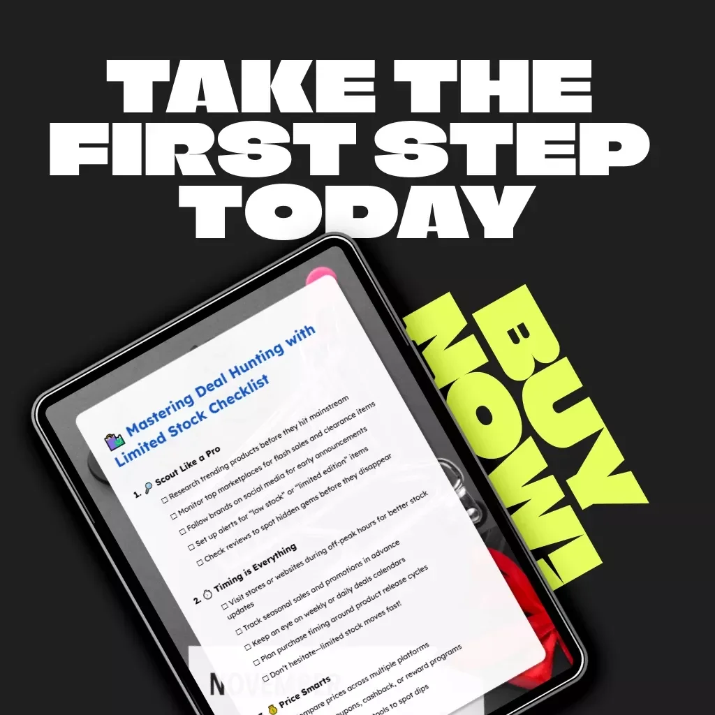 Mastering Deal Hunting with Limited Stock Checklist | Digital Download for Smart Shoppers | Tips for Deal Hunting with Limited Stock | Printable Guide for Bargain Hunters