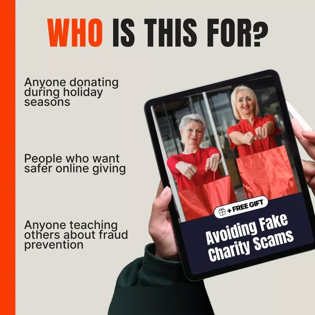 Avoiding Fake Charity Scams | How to Avoid Fake Charity Scams eBook | Digital Download Guide for Safe Giving During Black Friday and Holiday Season