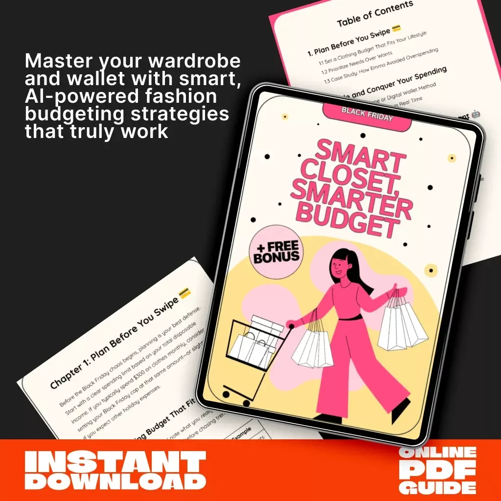 Smart Closet, Smarter Budget | Digital Download eBook for Fashion Budgeting, AI-Powered Shopping Guide, and Money-Saving Checklist for Smarter Spending