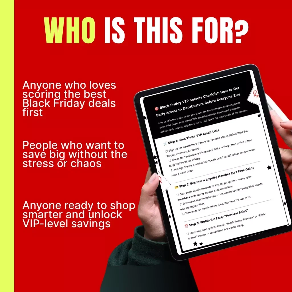 Black Friday VIP Secrets Checklist: How to Get Early Access to Doorbusters Before Everyone Else | Digital Download | Ultimate Black Friday Guide, eBook, Shopping Strategy, Early Access Deals Tips