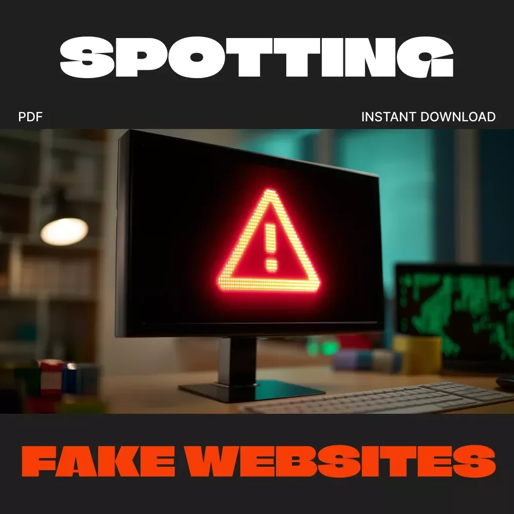 Spotting Fake Websites – Printable Digital Checklist | How to Recognize Fraudulent Websites | Online Safety & Scam Detection Guide for Secure Shopping