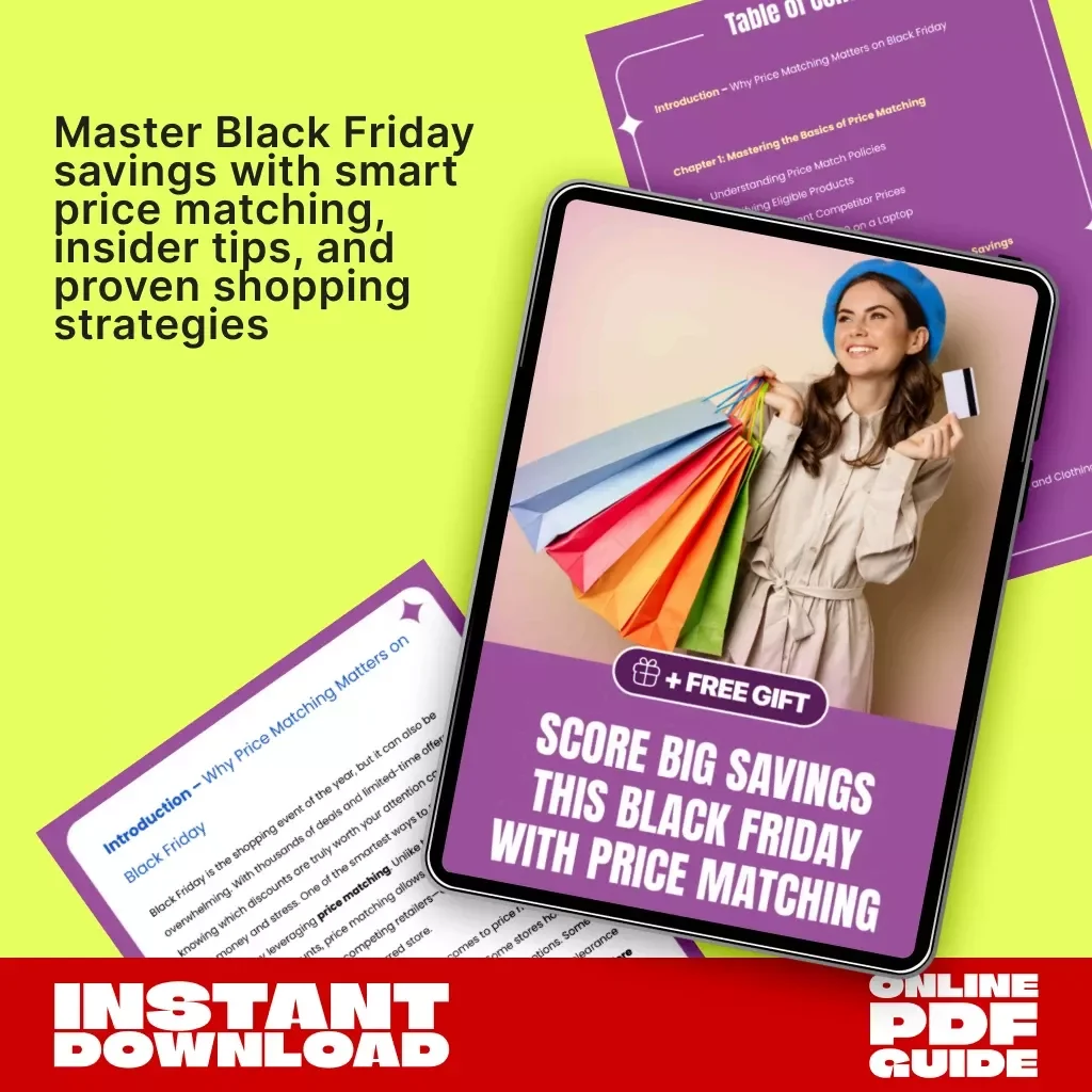 Score Big Savings This Black Friday with Price Matching | Digital Guide for Smart Shoppers | Black Friday eBook, Budget-Saving Checklist, and Price Match Strategies for Maximum Discounts