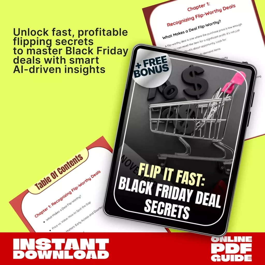 Flip It Fast: Black Friday Deal Secrets | Ultimate Guide to How to Spot Flip-Worthy Deals, Use AI for Resell Forecasting & Profit from Black Friday Flips