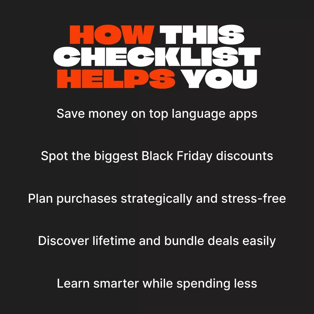 Unlock Language Deals: Your Ultimate Black Friday Language-App Checklist | Digital Download Guide for Language Learners, eBook for Black Friday Deals on Duolingo, Babbel, Rosetta Stone & More