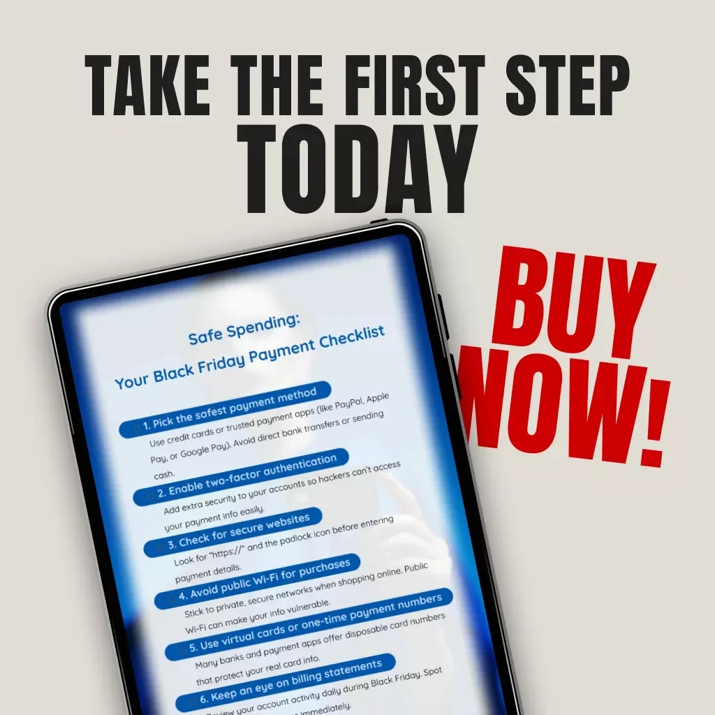 Safe Spending: Your Black Friday Payment Checklist | Secure Shopping Guide | Digital Download eBook for Online Buyers