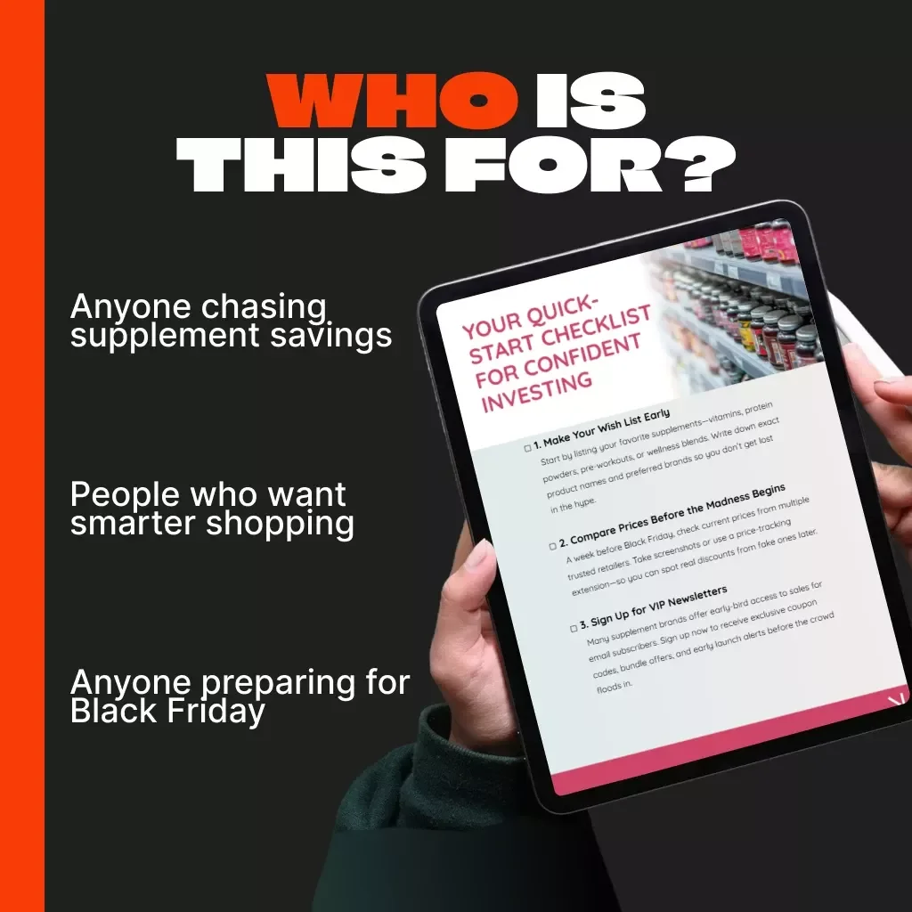 Black Friday Supplement Saver’s Checklist | Digital Download Guide for Smart Shoppers | How to Get the Best Deals on Supplements During Black Friday