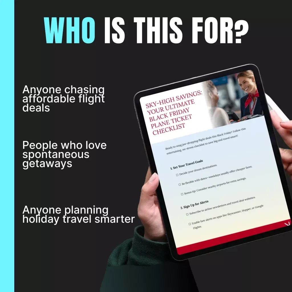 Sky-High Savings: Your Ultimate Black Friday Plane Ticket Checklist | Digital Travel Guide | How to Find Black Friday Deals on Plane Tickets | Printable & Downloadable Travel Planner