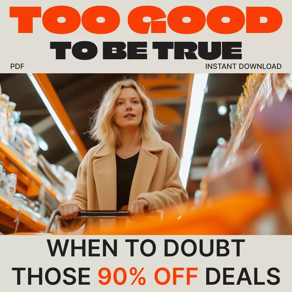 The “Too Good to Be True” Checklist: When to Doubt Those 90% Off Deals | Printable Digital Download, Scam Spotting Guide, Online Shopping Safety List