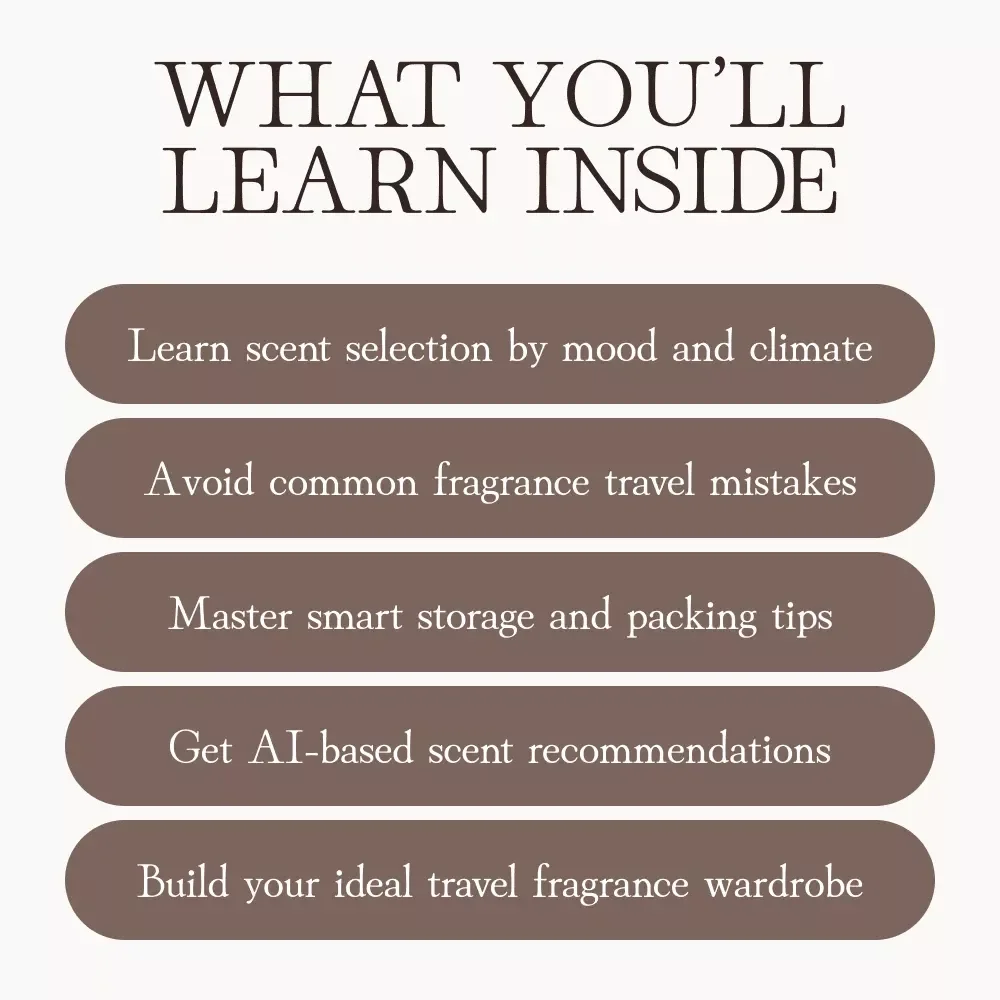 How to Choose the Perfect Fragrance for Travel | Digital Guide for Scent Lovers, Wanderlusters & Perfume Enthusiasts | Learn how to choose a fragrance for travel and curate your ideal scent wardrobe with AI-powered tips