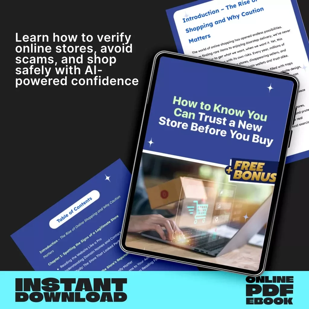 How to Know You Can Trust a New Store Before You Buy | Online Shopping Safety eBook | Digital Download Guide on What to Check Before Buying from a New Store