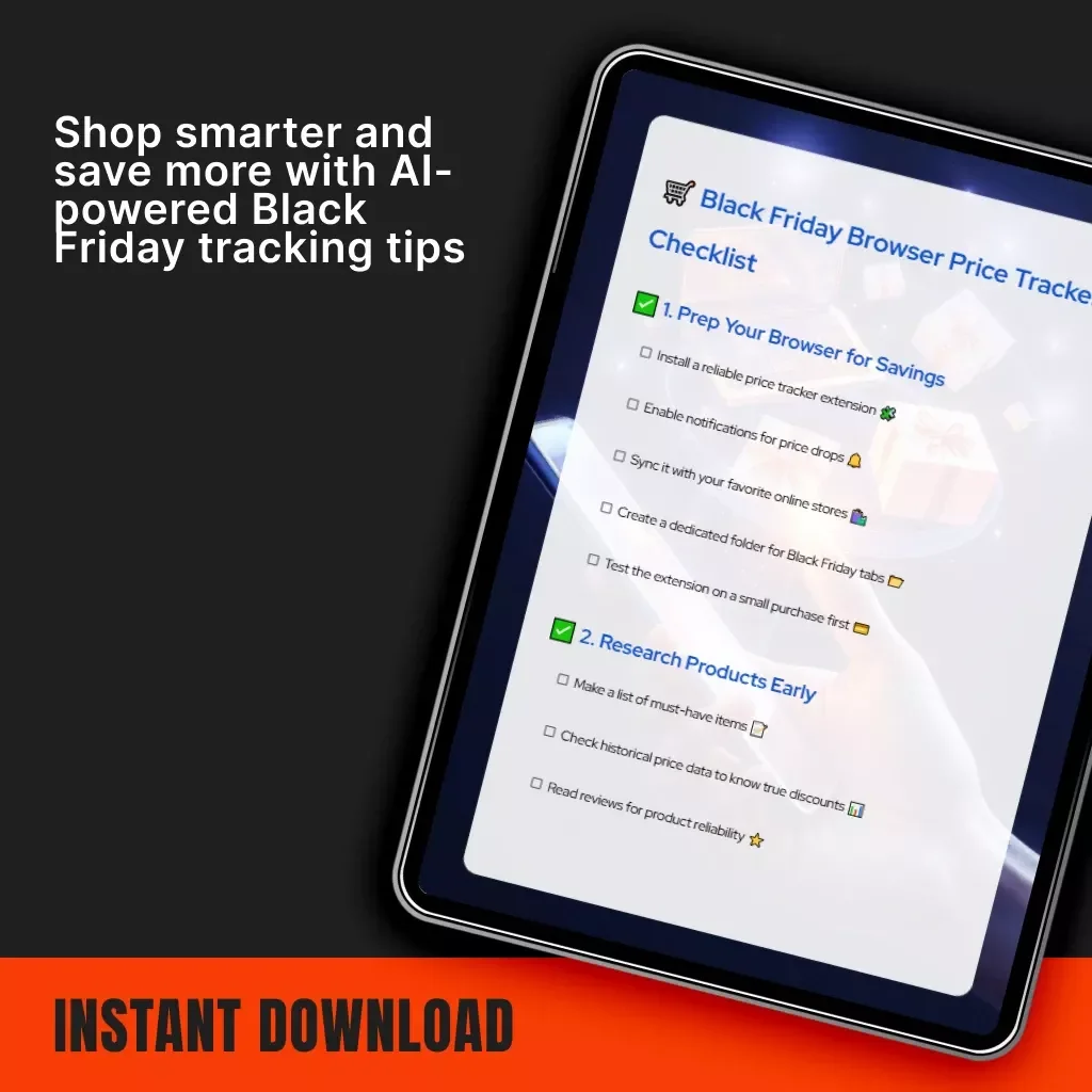 Black Friday Browser Price Tracker Checklist | Ultimate Digital Guide for Smart Shoppers | Learn how to use browser price trackers for Black Friday deals, discounts & savings