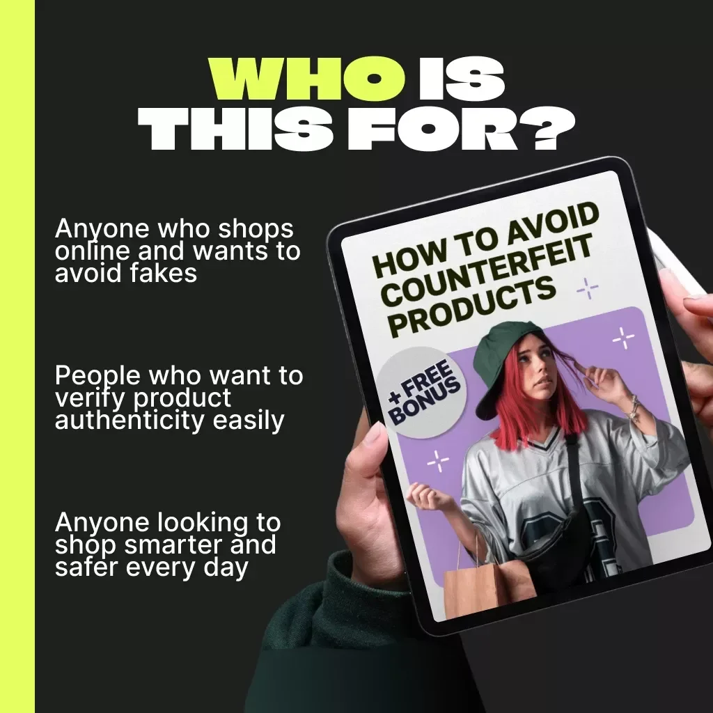 How to Avoid Counterfeit Products | Digital Download eBook, Online Shopping Safety Guide, Anti-Counterfeit Checklist, AI Authenticity Verification Tips