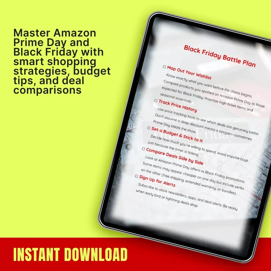 Black Friday Battle Plan | Ultimate Amazon Prime Day vs Black Friday Shopping Guide | Digital Download eBook & Checklist for Smart Shoppers