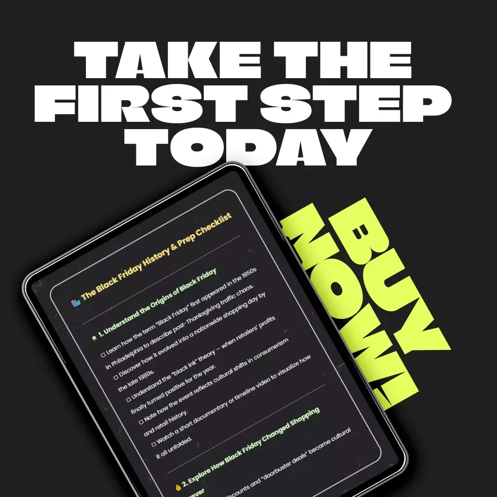 The Black Friday History & Prep Checklist | Digital Download Guide for Shoppers & Retailers | Learn What to Know About Black Friday History + Smart Shopping Strategies