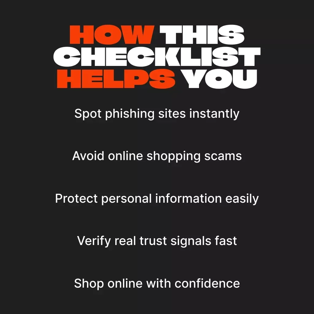 Spotting Fake Websites – Printable Digital Checklist | How to Recognize Fraudulent Websites | Online Safety & Scam Detection Guide for Secure Shopping