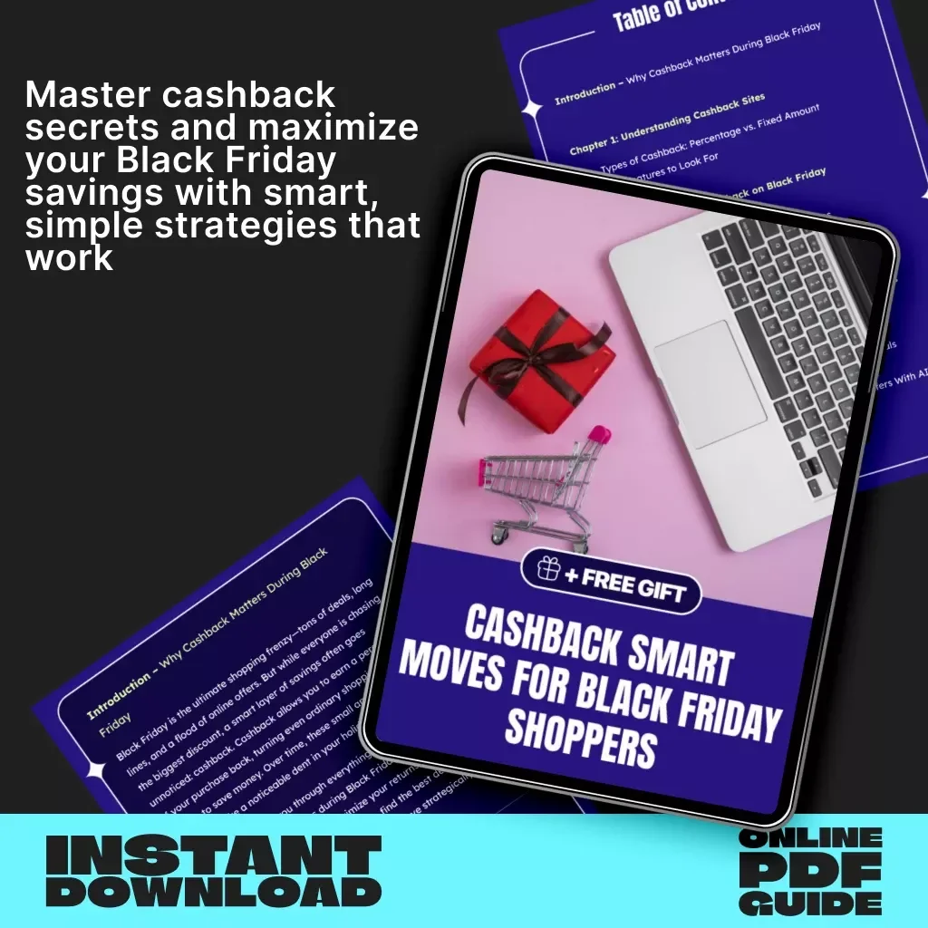 Cashback Smart Moves for Black Friday Shoppers | Ultimate Black Friday Cashback Guide | Digital Download eBook & Savings Checklist for Online Shoppers