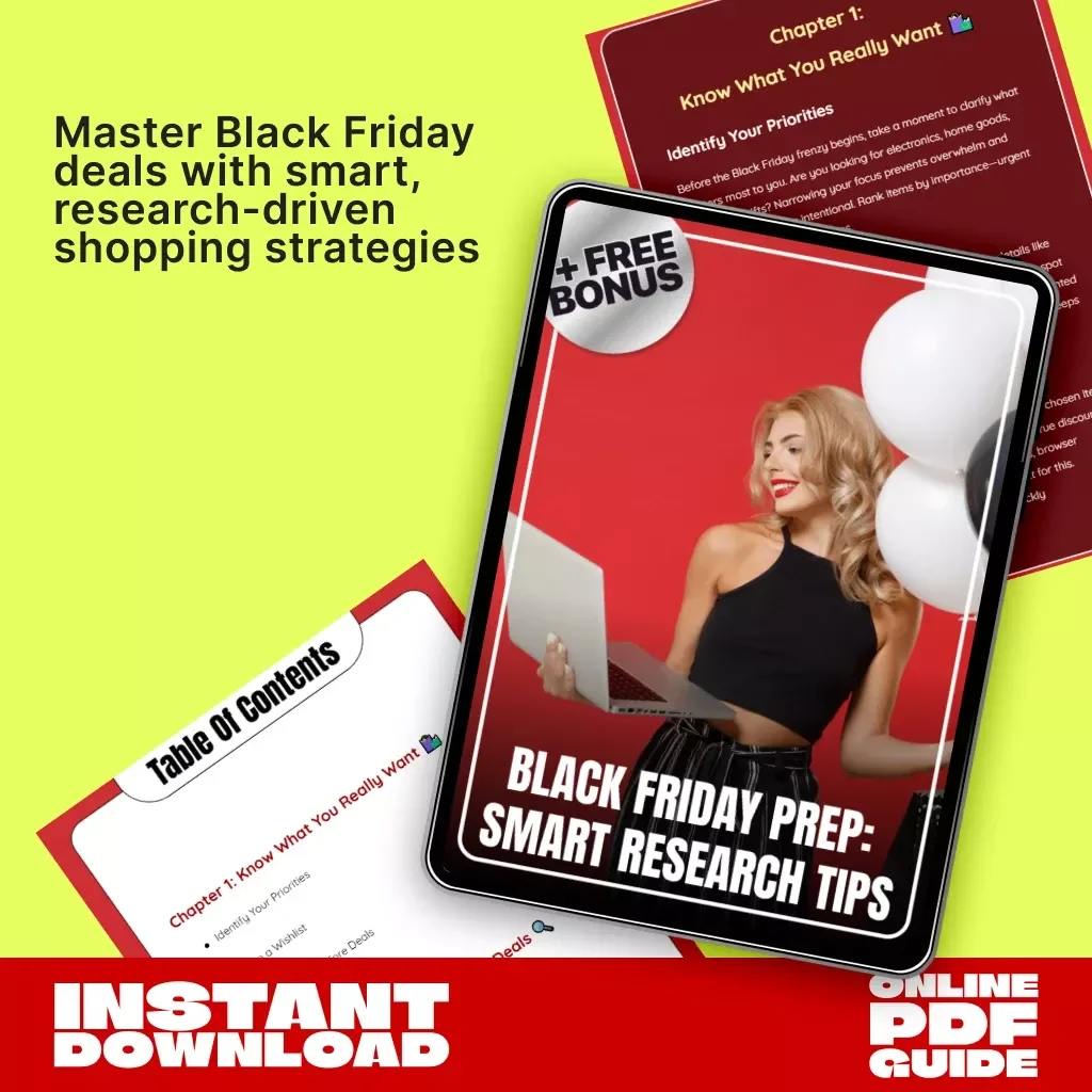 Black Friday Prep: Smart Research Tips | Digital Guide for Savvy Shoppers | What to Research Before Black Friday eBook