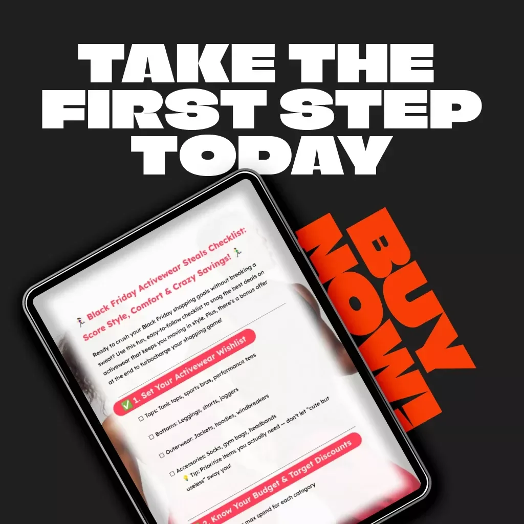 Black Friday Activewear Steals Checklist: Score Style, Comfort & Crazy Savings | Best Black Friday Deals on Activewear | Printable Shopping Planner for Fitness Lovers