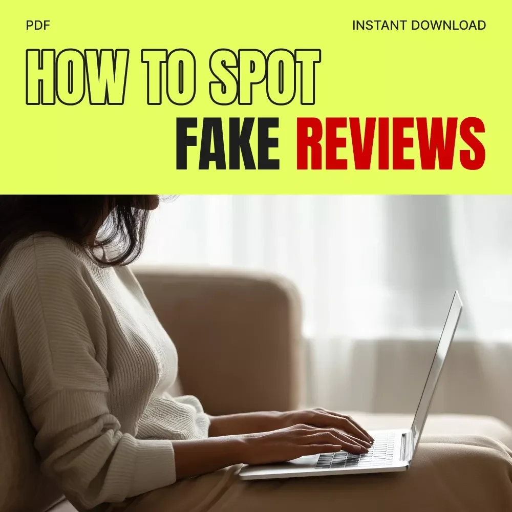 How to Spot Fake Reviews | Digital Guide, eBook & Checklist for Smarter Online Shopping | Learn to Detect Fake Amazon, Etsy & Google Reviews Using AI Tools