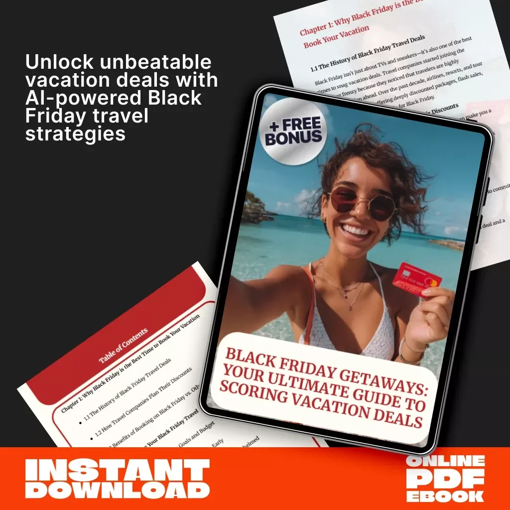 Black Friday Getaways: Your Ultimate Guide to Scoring Vacation Deals | eBook for Travelers | Learn How to Find Black Friday Deals on Vacation Packages & Save Big