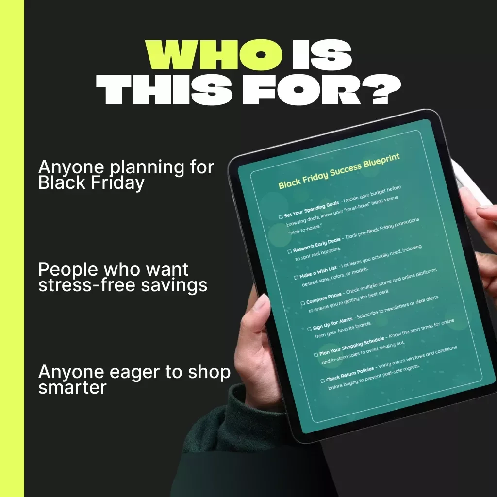 Black Friday Success Blueprint – Printable Shopping Checklist & Digital Download | How to Plan for Black Friday Like a Pro | Budget, Track Deals & Save More