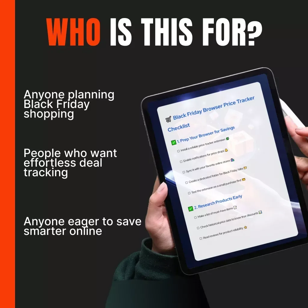 Black Friday Browser Price Tracker Checklist | Ultimate Digital Guide for Smart Shoppers | Learn how to use browser price trackers for Black Friday deals, discounts & savings