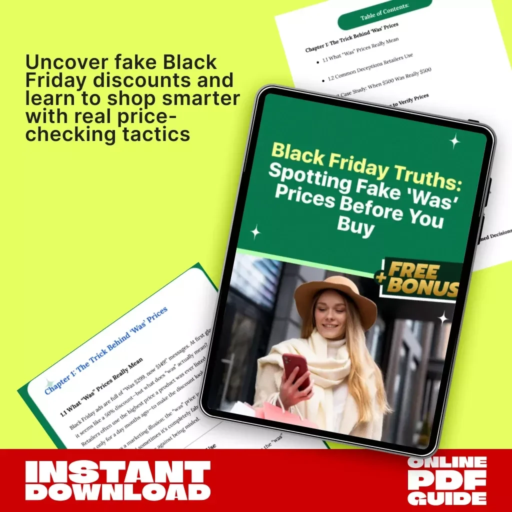 Black Friday Truths: Spotting Fake ‘Was’ Prices Before You Buy | Digital Download eBook | Smart Shopper’s Guide to Real Discounts, Price History Tools & AI Shopping Strategies