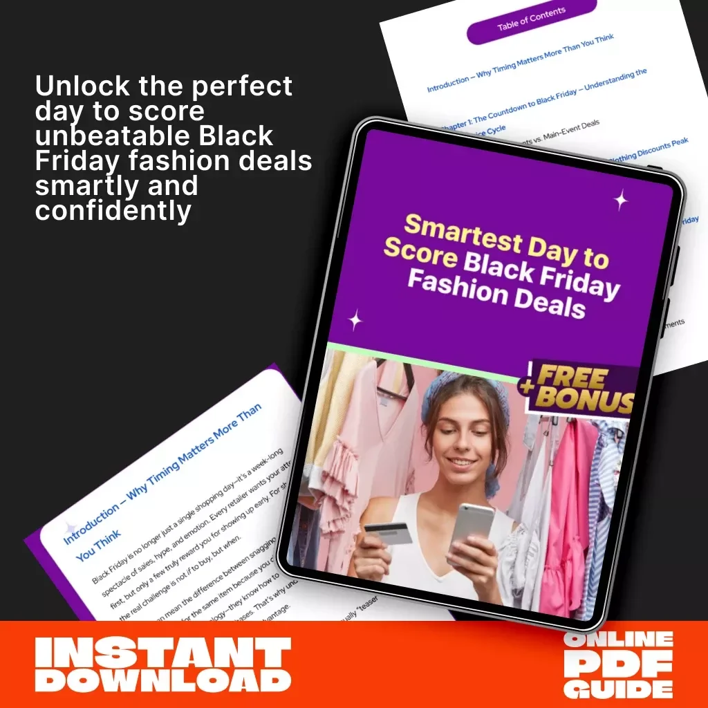 Smartest Day to Score Black Friday Fashion Deals | Digital Guide for Shoppers | Black Friday eBook | Smart Shopping Strategy for Fashion Lovers