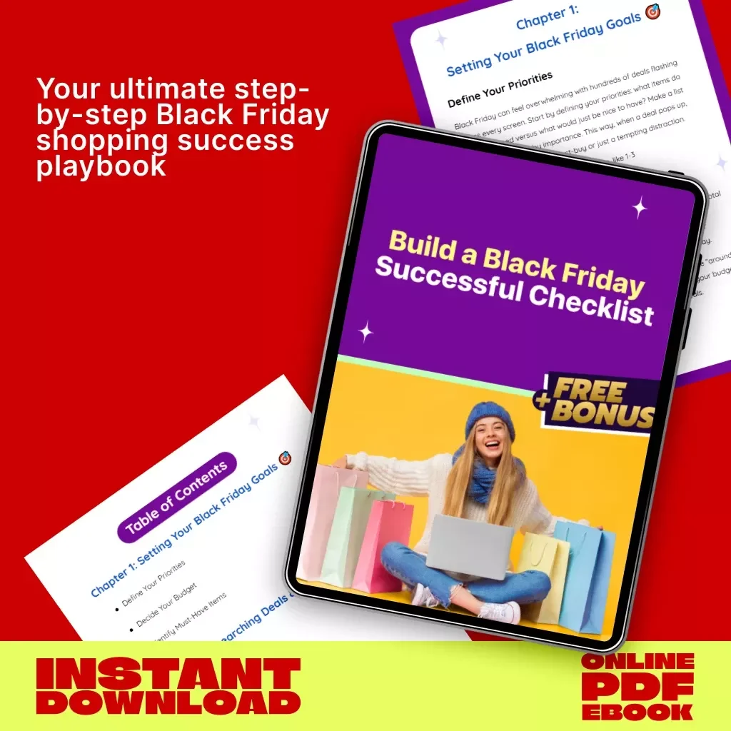 Build a Black Friday Successful Checklist | Ultimate eBook & Digital Download Guide for What to Include in a Black Friday Checklist | Holiday Shopping Strategy, AI Prompts & Savings Planner