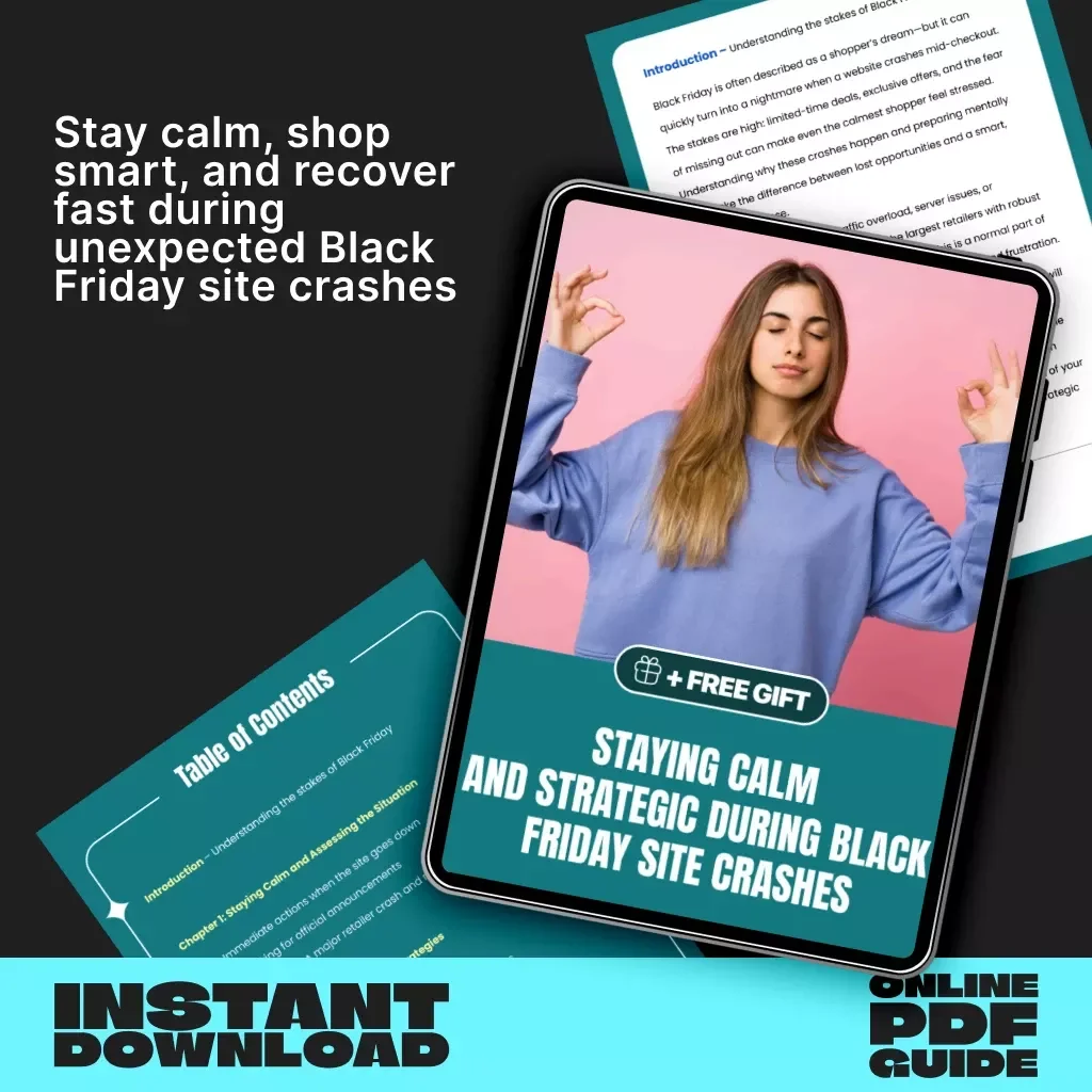 Staying Calm and Strategic During Black Friday Site Crashes | Digital Guide for Smart Shoppers | What to Do When a Site Crashes During Black Friday – Instant Download eBook