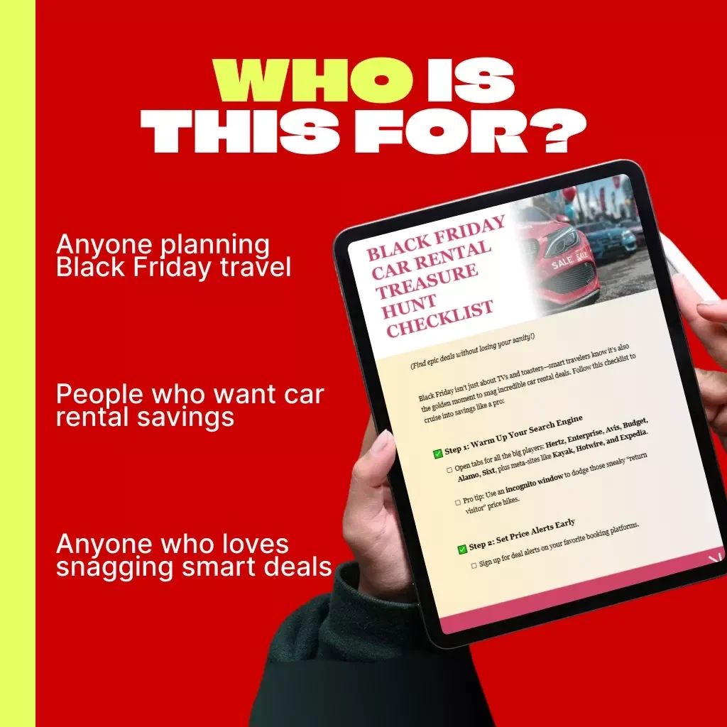 Black Friday Car Rental Treasure Hunt Checklist | Digital Download for Smart Travelers | How to Find Car Rentals Black Friday Deals Like a Pro