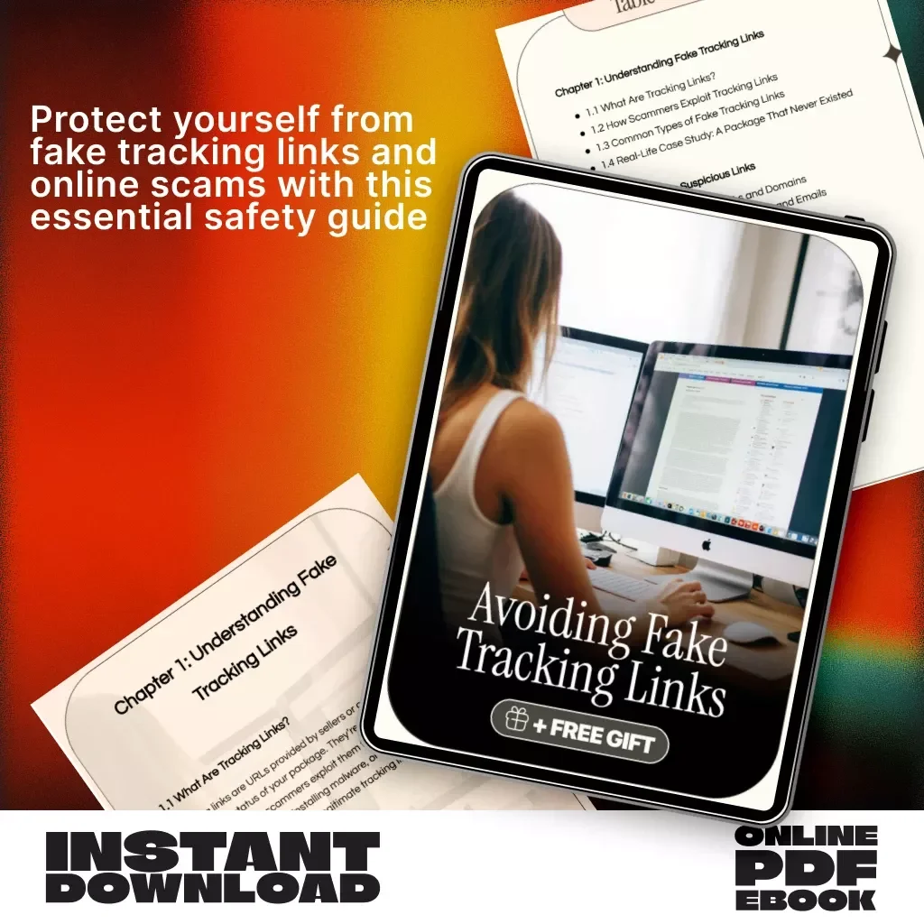 Avoiding Fake Tracking Links | Digital Security Guide | Online Safety eBook | Protect Yourself from Delivery Scams & Phishing Links | Cybersecurity Awareness Download