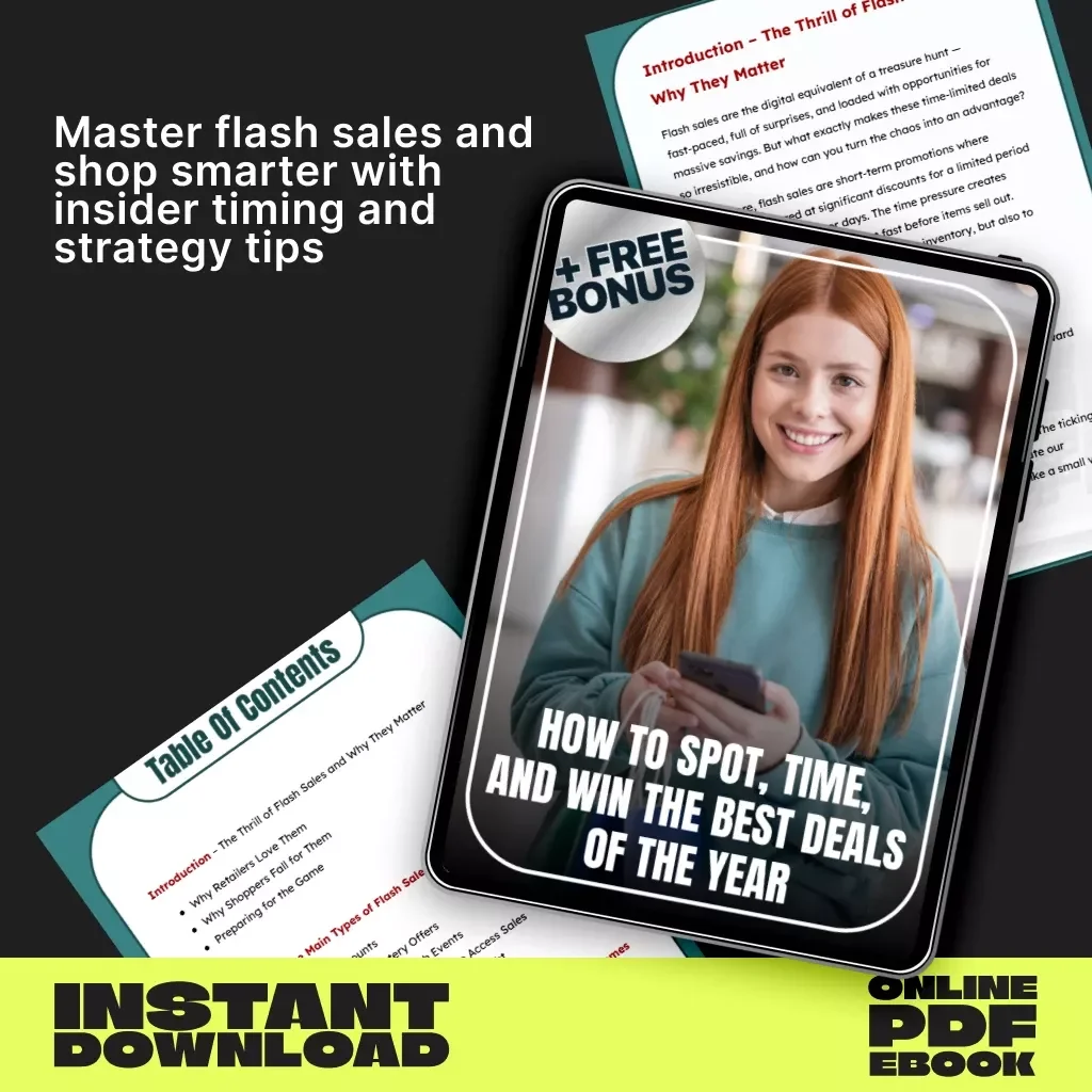 How to Spot, Time, and Win the Best Deals of the Year | Flash Sale Strategy eBook | Digital Download Guide on What Kinds of Flash Sales to Expect, Seasonal Discounts & Smart Shopping Tips