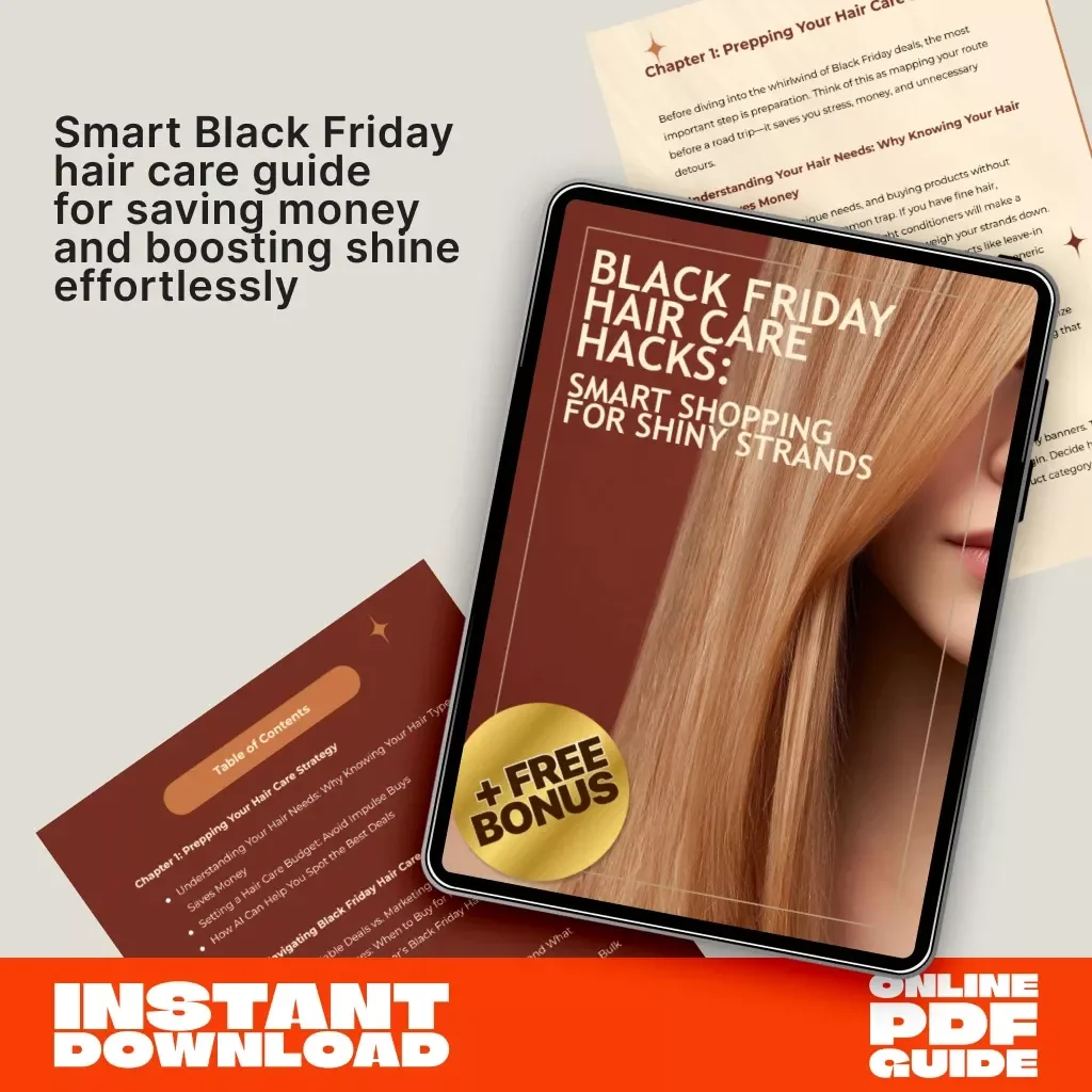 Black Friday Hair Care Hacks: Smart Shopping for Shiny Strands | Ultimate Guide to Tips for Shopping for Hair Care Products During Black Friday | Digital Download eBook