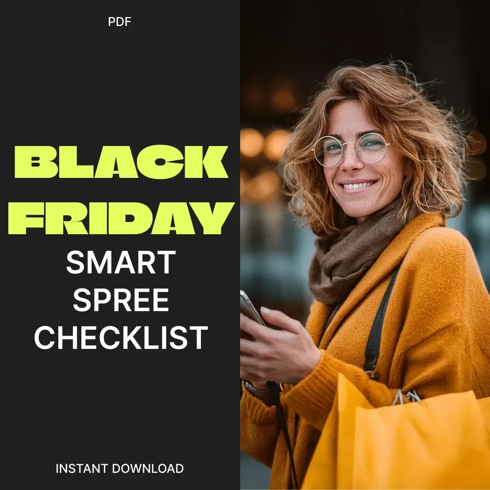 Black Friday Smart Spree Checklist | Printable Digital Download | Holiday Shopping Budget Planner | Money-Saving Guide for Smart Shoppers
