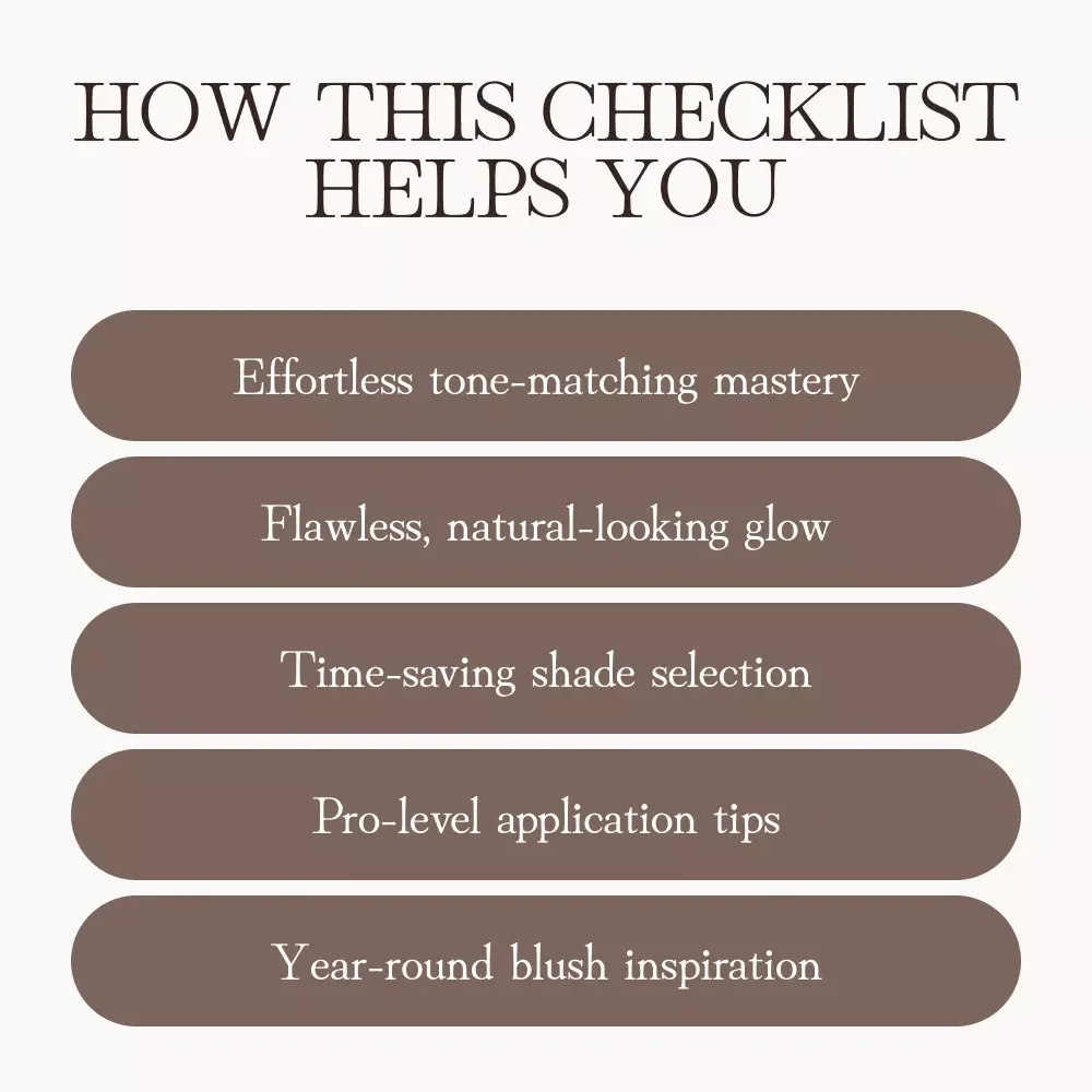 The Blush Matchmaker Checklist | How to Choose the Right Blush for Your Skin Tone | Digital Beauty Guide for Effortless Glow | Printable Makeup Checklist & Pro Tips
