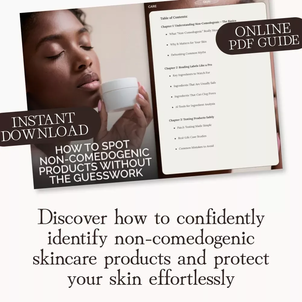How to Spot Non-Comedogenic Products Without the Guesswork | Digital Guide for Clear Skin & Smart Shopping | Learn how to tell if a product is non-comedogenic – Label Reading, Ingredients, AI Tools & Routine Tips