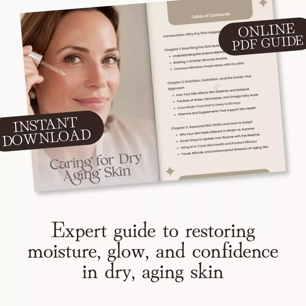 Caring for Dry Aging Skin | Digital Skincare Guide for Mature Skin | What to Do When Your Skin Becomes Dry with Age | Glow & Hydration After 40