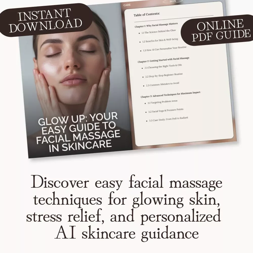 Glow Up: Your Easy Guide to Facial Massage in Skincare | Digital Self-Care eBook for Radiant, Youthful Skin | Learn how to incorporate facial massage into your skincare routine with easy, expert-backed steps